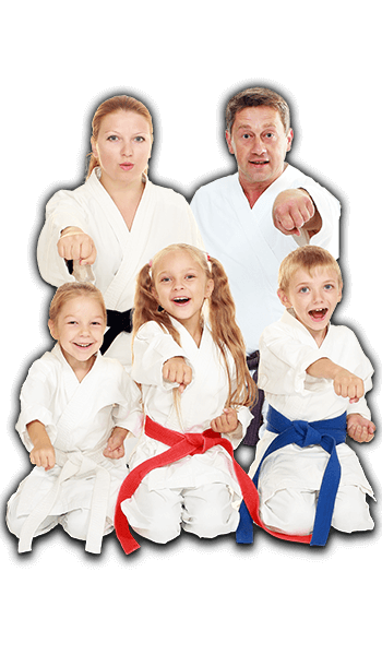 Martial Arts Lessons for Families in Katy TX - Sitting Group Family Banner