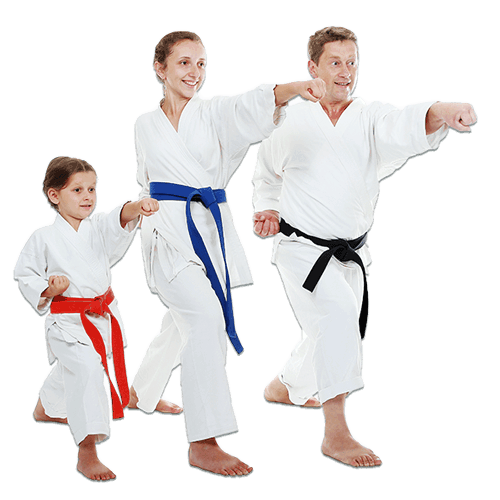 Martial Arts Lessons for Families in Katy TX - Man and Daughters Family Punching Together