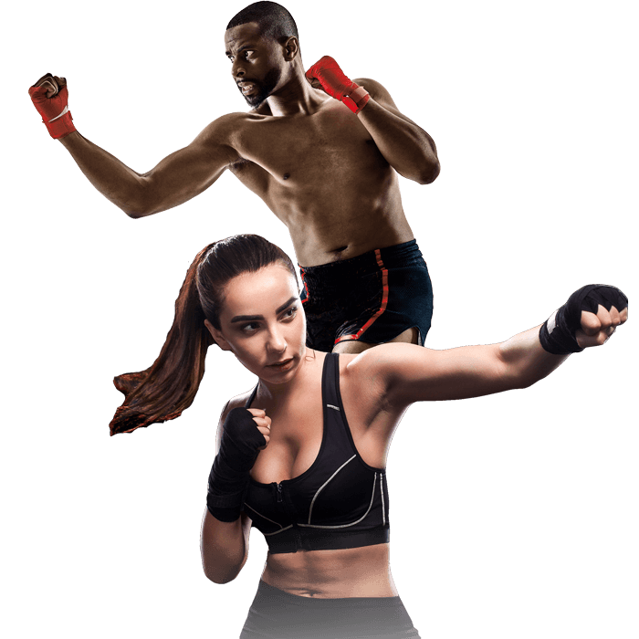 Mixed Martial Arts Lessons for Adults in Katy TX - Man and Woman Punching Hooks